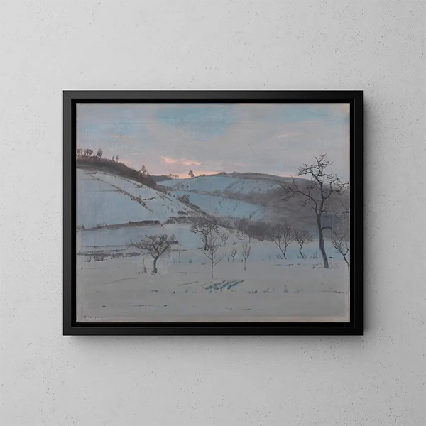 Wintermorgen in Grötzingen - Gustav Kampmann — gerahmtes Bild an der Wand
