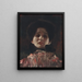 Dame im Gesicht mit plissiertem Kleid - Gustav Klimt — gerahmtes Bild an der Wand