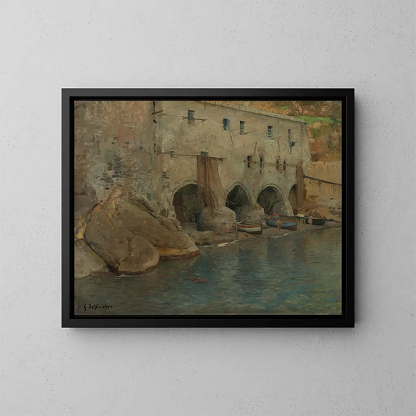 San Fruttuoso - Gustav Schönleber — gerahmtes Bild an der Wand