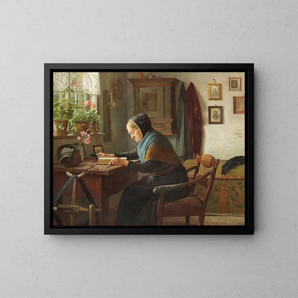 Karen Marie liest ihre Bibel - Gustav Vermehren — gerahmtes Bild an der Wand