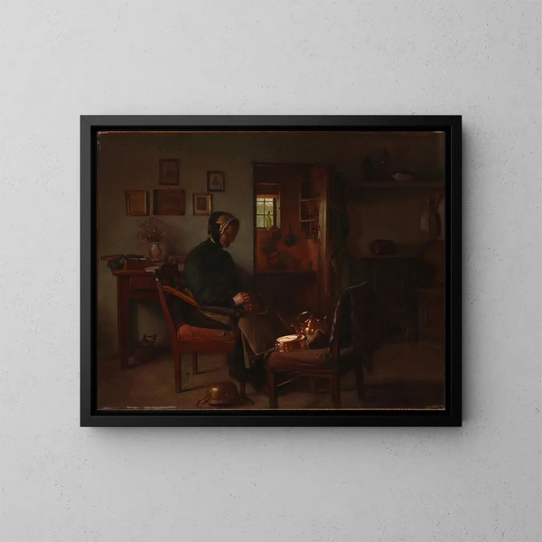 Die Hühner von Kobbertjet - Gustav Vermehren — gerahmtes Bild an der Wand