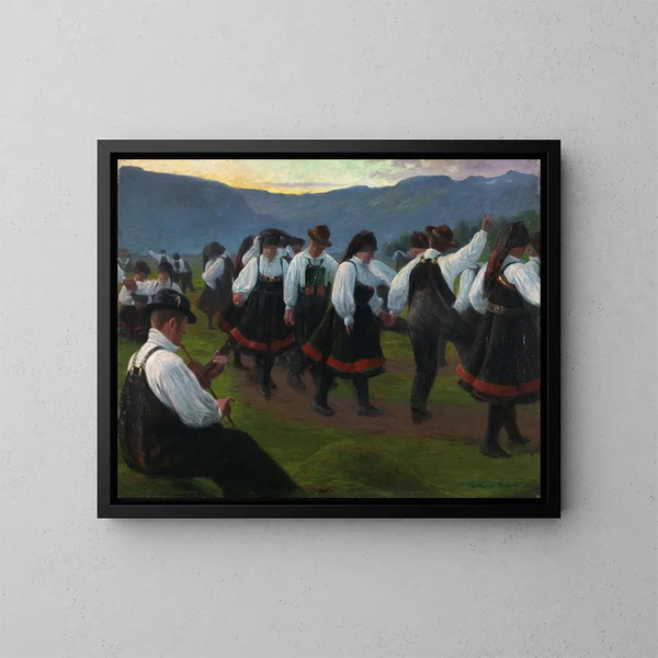 Danse à Setesdal - Gustav Wentzel — gerahmtes Bild an der Wand