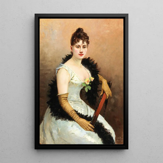 Gustav Wertheimer - Society Lady with Feather Boa.webp