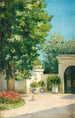Yerres seit der Exdre, das Portal des Familienhauses - Gustave Caillebotte — Ansicht des Kunstwerks