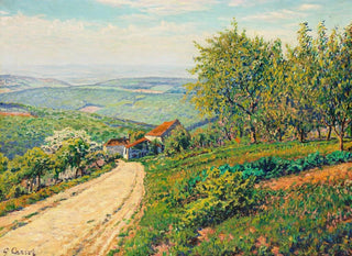 Gustave Cariot - Berghang mit Weg durch Sommerlandschaft ins Tal.webp