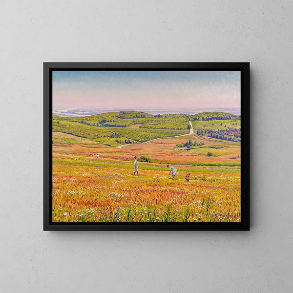 La cueillette des fleurs - Gustave Cariot — quadro incorniciato alla parete