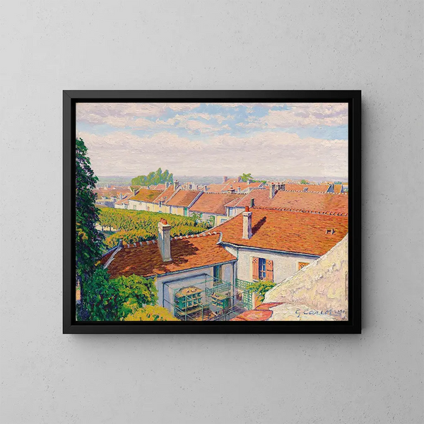 I tetti rossi - Gustave Cariot — quadro incorniciato alla parete