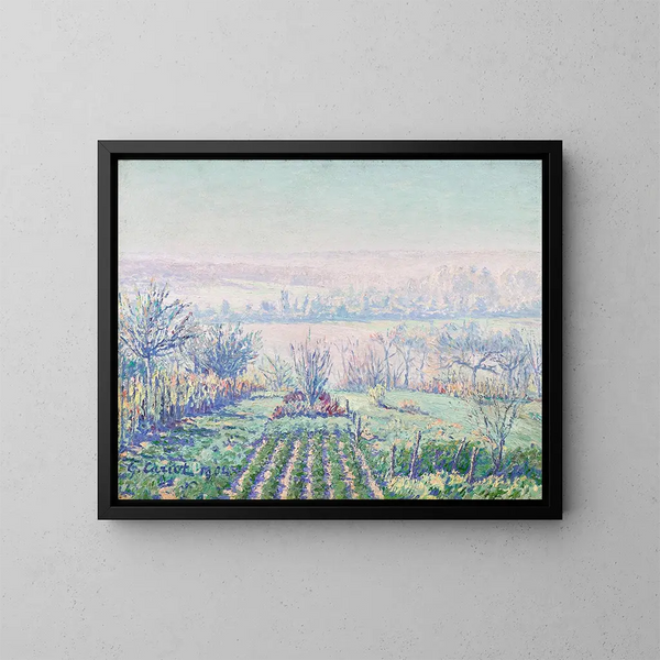 Paesaggio nella nebbia mattutina - Gustave Cariot — quadro incorniciato alla parete