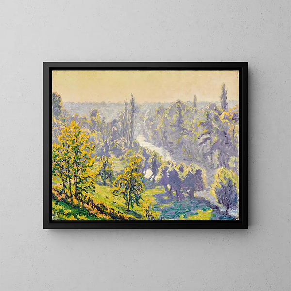 Prigny, mattina autunnale sul Yerres - Gustave Cariot — quadro incorniciato alla parete