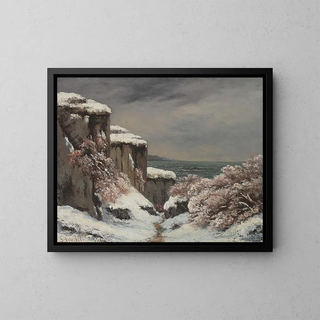 Gustave Courbet - Falaises Au Bord De La Mer Sous La Neige.webp