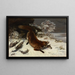 Fuchs im Schnee - Gustave Courbet — gerahmtes Bild an der Wand