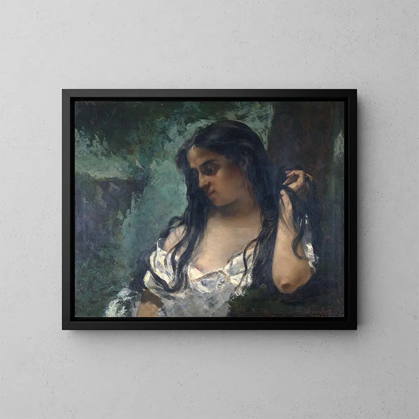 Gitan en réflexion - Gustave Courbet — gerahmtes Bild an der Wand