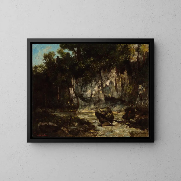 Paesaggio con un cervo - Gustave Courbet — quadro incorniciato alla parete