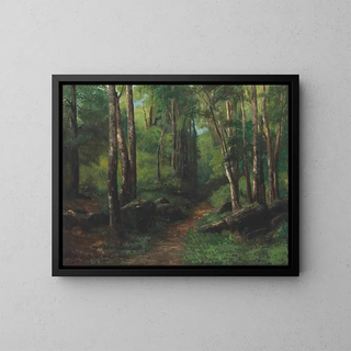 Sentiero attraverso la foresta - Gustave Courbet — quadro incorniciato alla parete