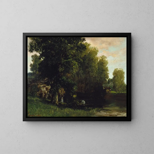 Le Bord de la piscine - Gustave Courbet — quadro incorniciato alla parete
