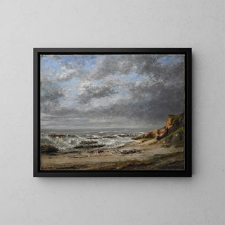 Gustave Courbet - View of a rough sea near a cliff.webp