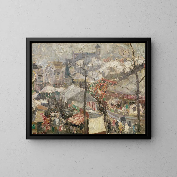Fiera del Vrijdagmarkt a Gand - Gustave De Smet — quadro incorniciato alla parete