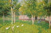 Geese in a Garden with Two Children - Gustave De Smet — artwork view