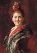 a lady in a fur-trimmed cape - Gustave Jean Jacquet — artwork view