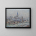 L'Église de Bennecourt, effet de neige - Gustave Loiseau — gerahmtes Bild an der Wand