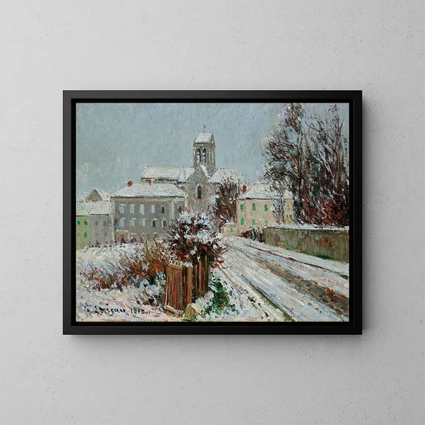 Die Schneefall in Auvers-sur-Oise - Gustave Loiseau — gerahmtes Bild an der Wand