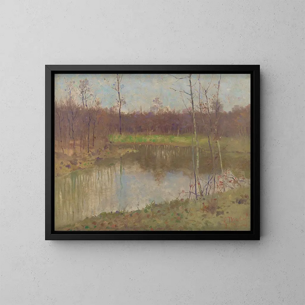 Paesaggio con uno stagno di pesci - Gustav Mahler — quadro incorniciato alla parete