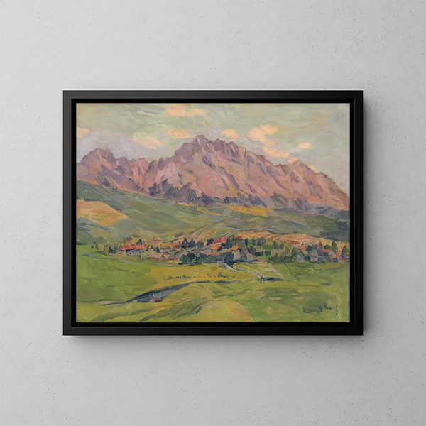 Das Dorf Sub-Tatran von Menguovce - Gustav Mahler — gerahmtes Bild an der Wand
