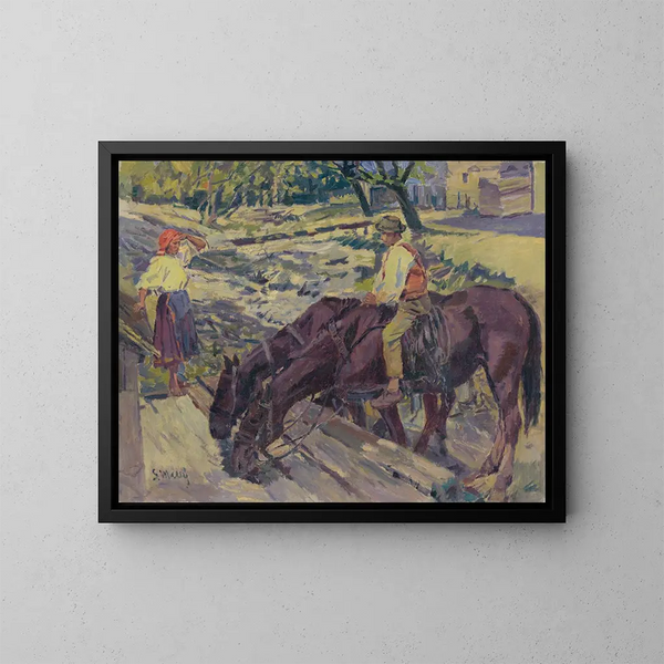 Bewässerung der Pferde - Gustav Mahler — gerahmtes Bild an der Wand
