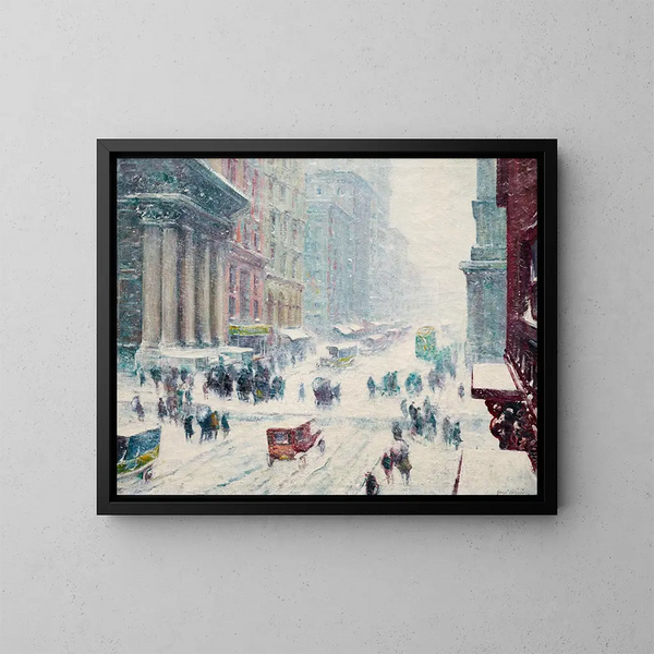 Fünfte Avenue im Winter - Guy Carleton Wiggins — gerahmtes Bild an der Wand