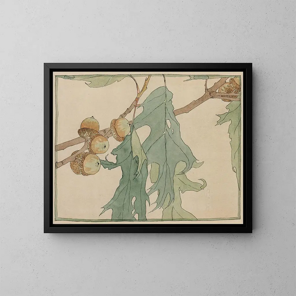 Eichen und Eicheln - Hannah Borger Overbeck — gerahmtes Bild an der Wand