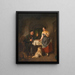 Jäger in einer Taverne mit seinem Spitz-Hund - Hanno Rhomberg — gerahmtes Bild an der Wand