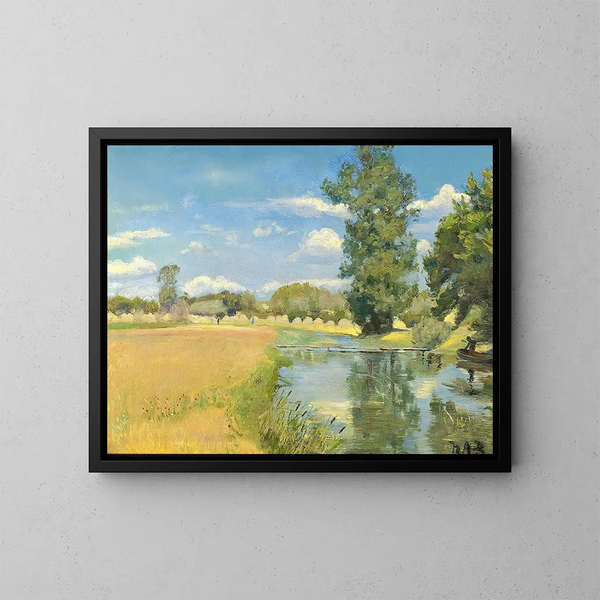 Flux durch eine sommerliche Landschaft - Hans Andersen Brendekilde — gerahmtes Bild an der Wand
