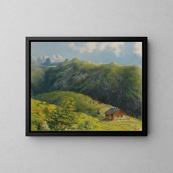 Der Jagdschlösschen von Saas in Liechtenstein - Hans Gantner — gerahmtes Bild an der Wand