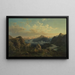 Alte terre norvegesi all'alba - Hans Gude — quadro incorniciato alla parete