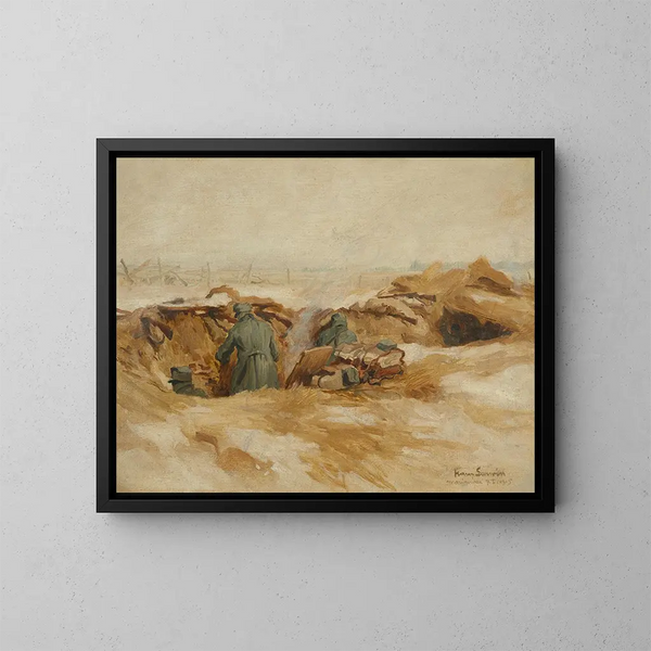 Schutzgraben - Hans Larwin — gerahmtes Bild an der Wand