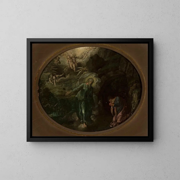 Gott spricht zu Noah - Hans Rottenhammer — gerahmtes Bild an der Wand