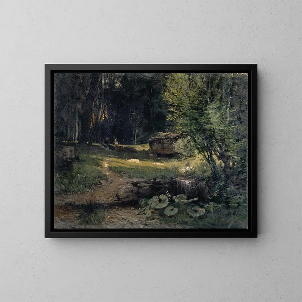 Interno di una foresta - Hans Sandreuter — quadro incorniciato alla parete