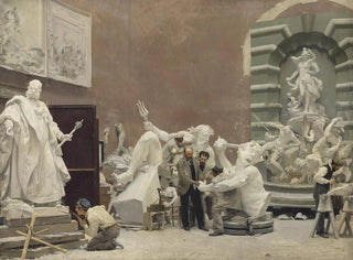 Hans Temple - The sculptor Rudolf Weyr in his studio.webp