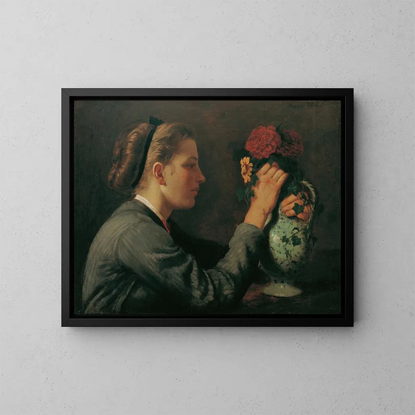 Agathe Thoma, die Schwester des Künstlers - Hans Thoma — gerahmtes Bild an der Wand