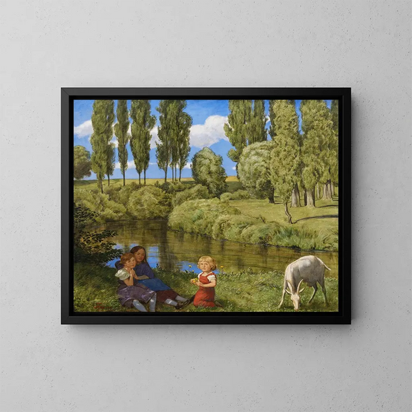 Am Ufer des stillen Bachs - Hans Thoma — gerahmtes Bild an der Wand