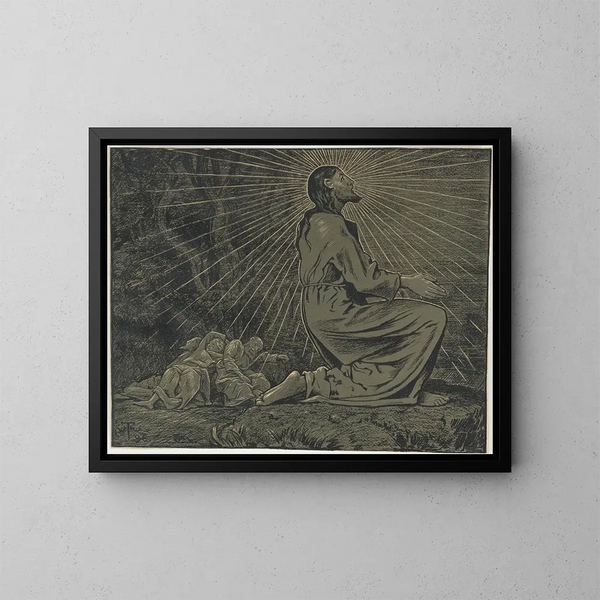 Der Christus am Ölberg - Hans Thoma — gerahmtes Bild an der Wand
