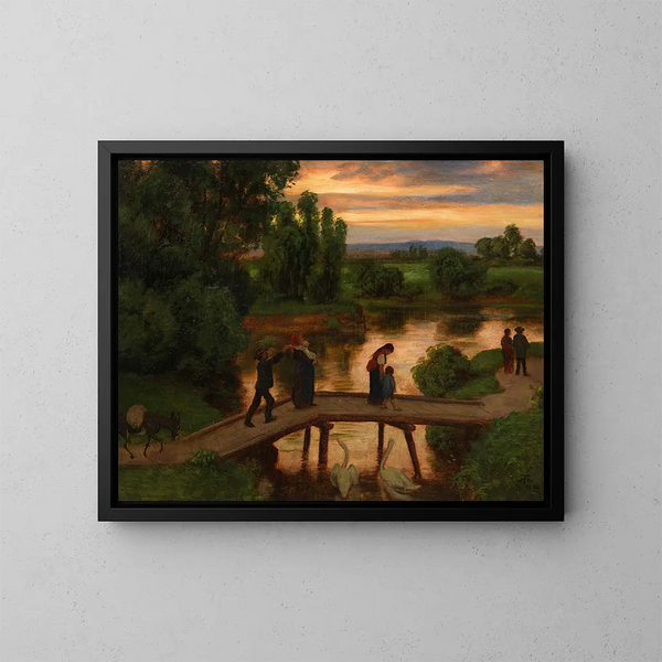 Le Pont Soir d'été - Hans Thoma — gerahmtes Bild an der Wand