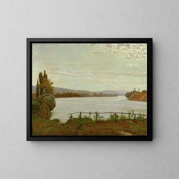 Morgen im Oberrheintal bei Schaffhausen - Hans Thoma — gerahmtes Bild an der Wand