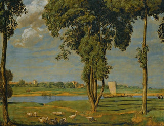 Hans Thoma - On The Banks Of The River Main.webp