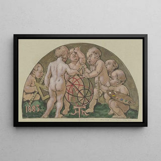 Hans Thoma - Putten mit Armillarsphre aus dem zerstrten Mosaik am Haus Zum Kaiser Karl an der Frankfurter Hauptwache.webp