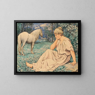 Hans Thoma - Schimmel und Sitzende.webp