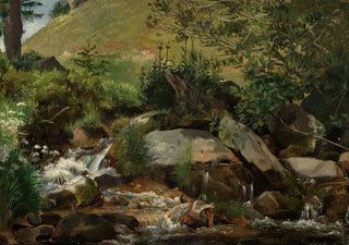 Hans Thoma - Wiesenbach mit Gebsch und Grsern.webp