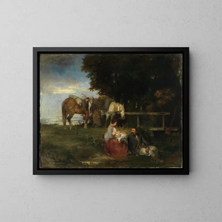 Hans Von Mares - Rast am Waldesrand.webp