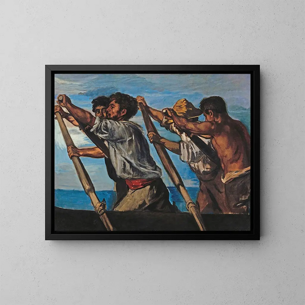 Die Ruderer - Hans von Marées — gerahmtes Bild an der Wand