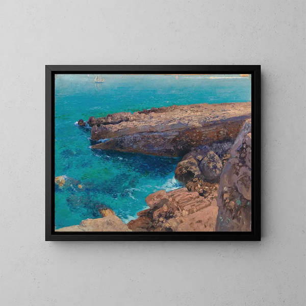Rochers de la falaise - Hans Wild — gerahmtes Bild an der Wand